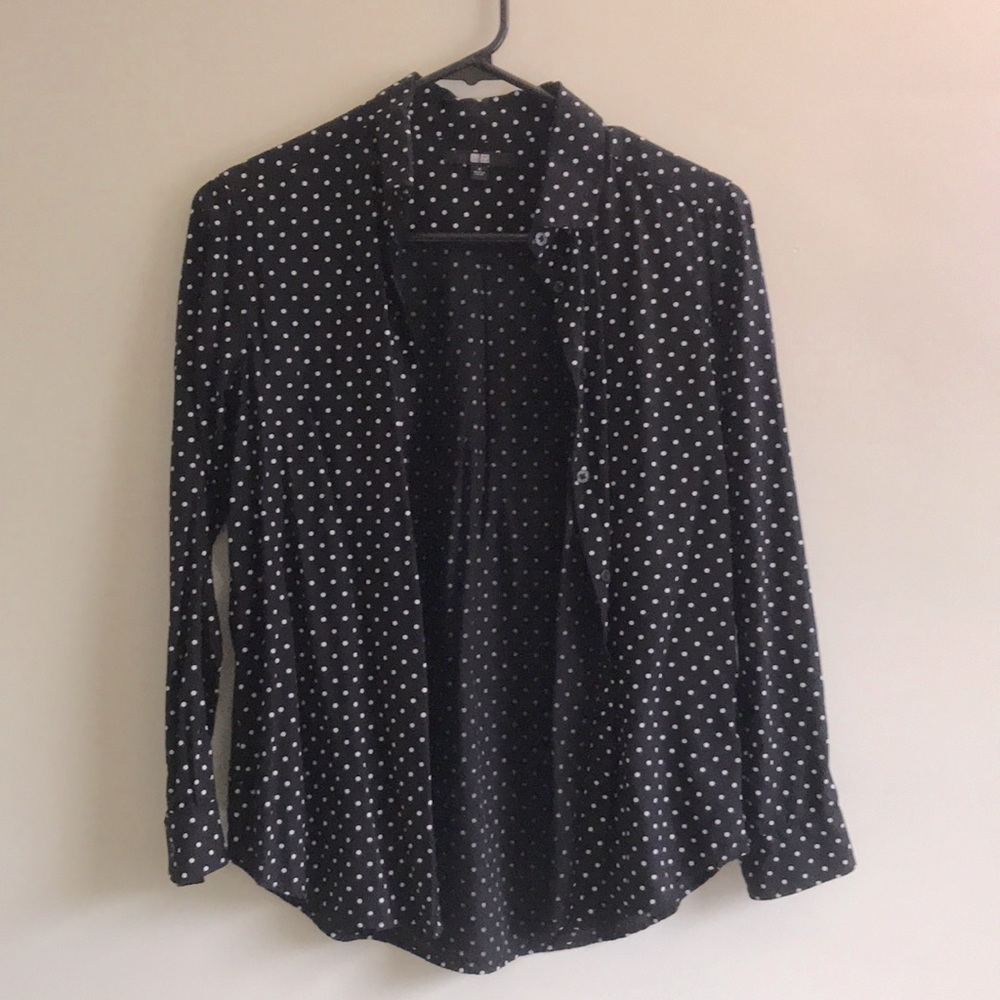 Uniqlo Polka Dot Shirt Blouse, Size S